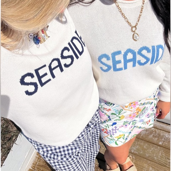 Viral The SEASIDE Style Ivory SEASIDE Crew Neck Knit Sweater Ellsworth & Ivy - Picture 2 of 5